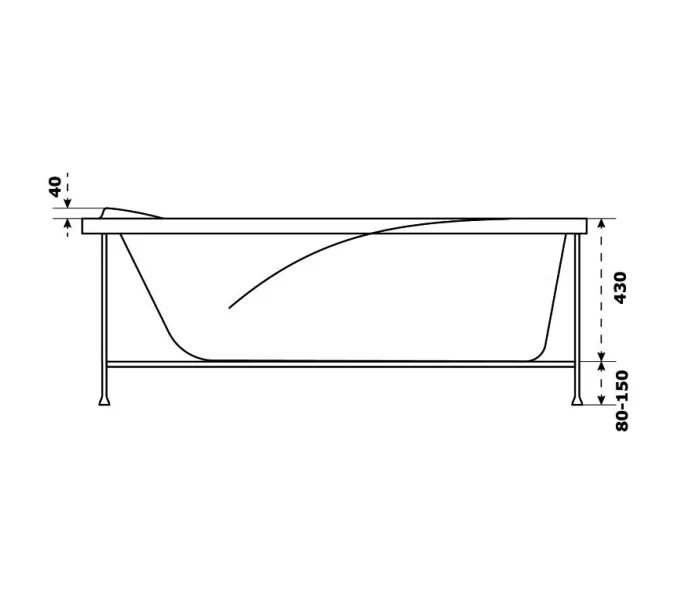 Ванна акриловая  BAS  ТОЛЕДО  170*75, изображение 5