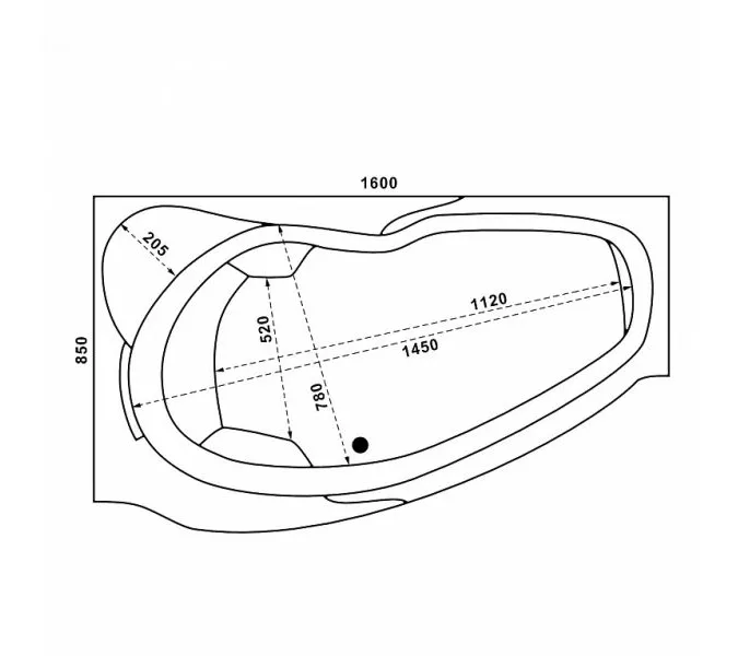 Ванна акриловая  BAS  МАРТИНИКА  160*84 L/R, Ориентация: правая, изображение 4