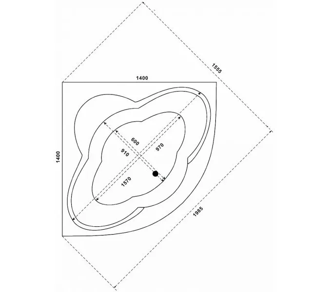 Ванна акриловая  BAS  ИМЕЙДЖЕН 140*140, изображение 4