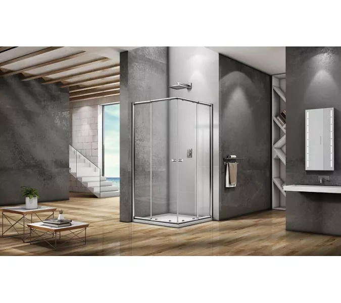 Душевые уголки Good Door  LIRA CR без поддона, Выбрать размер: 90x90, Цвет стекла: прозрачное, изображение 4
