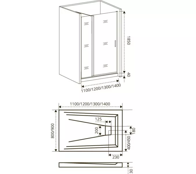 Душевая дверь распашная Good Door FANTASY WTW, Выбрать размер: 100, Цвет стекла: прозрачное, изображение 4