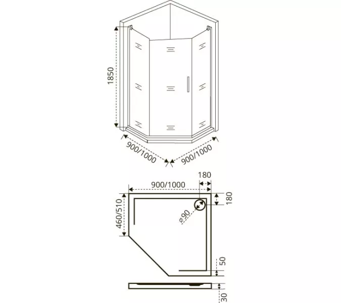 Душевой уголок Good Door  FANTASY PNT-C-CH без поддона, прозрачный, Выбрать размер: 100x100, Цвет стекла: прозрачное, изображение 5