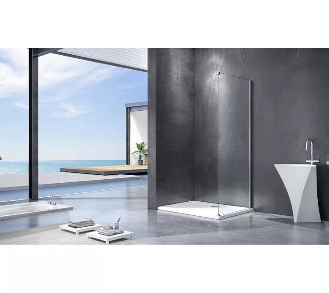 Боковая часть Good Door  IDEA SP, Цвет стекла: прозрачное, Цвет профиля: Черный, Выбрать размер: 80, изображение 2