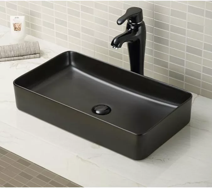 Раковина для ванной накладная прямоугольная CeramaLux 9396-1МВ, изображение 3