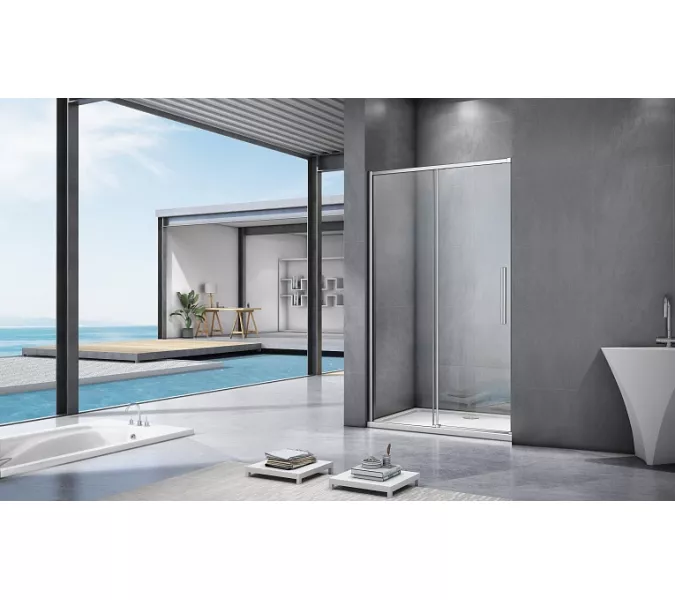 Душевая дверь раздвижная Good Door IDEA WTW, Выбрать размер: 110, Выбрать цвет: Хром