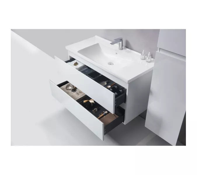 Тумба с раковиной Orans BC-4023W белый, Выбрать размер: 100, изображение 4