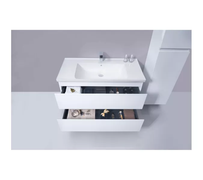 Тумба с раковиной Orans BC-4023W белый, Выбрать размер: 100, изображение 3