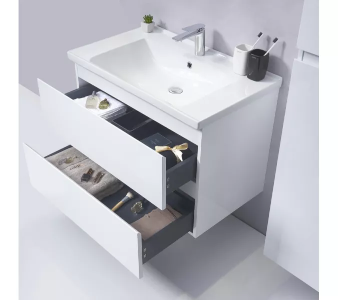 Тумба с раковиной Orans BC-4023W белый, Выбрать размер: 80, изображение 4