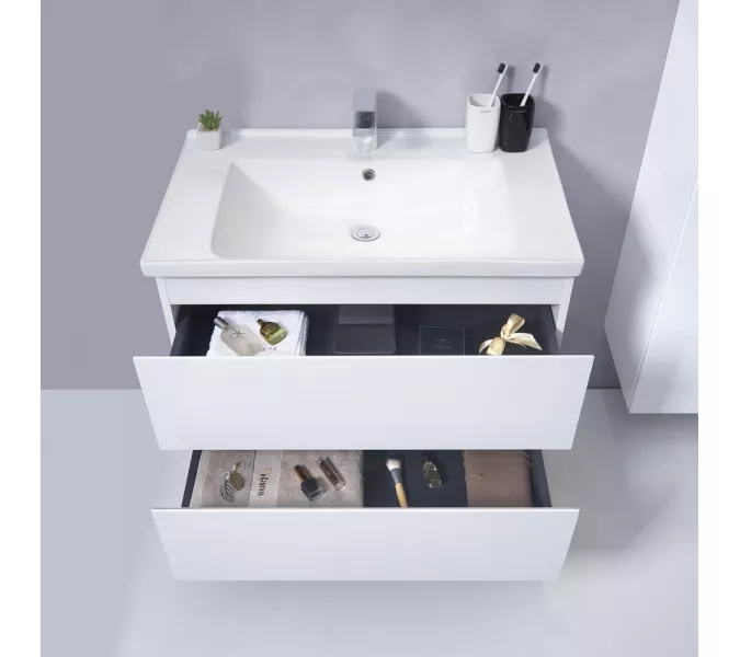 Тумба с раковиной Orans BC-4023W белый, Выбрать размер: 80, изображение 3