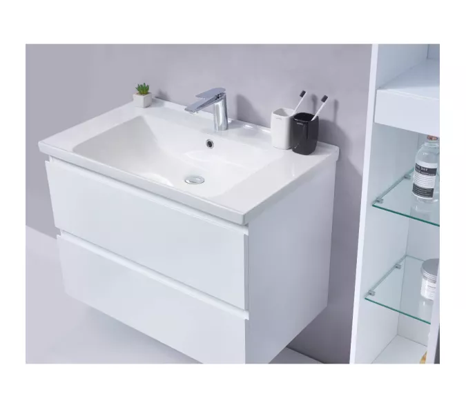 Тумба с раковиной Orans BC-4023W белый, Выбрать размер: 80, изображение 2