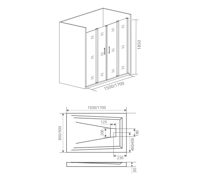 Душевая дверь раздвижная Good Door Infinity WTW-TD, Выбрать размер: 160, Цвет стекла: прозрачное, изображение 4