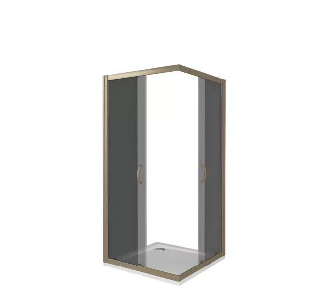 Душевые уголки Good Door  JAZZE CR-B-BR/-G-BR без поддона мат/тонир, Выбрать размер: 80x80, Цвет стекла: тонированное, изображение 3
