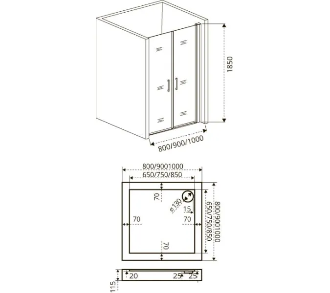 Душевая дверь распашная Good Door FANTASY SD, Выбрать размер: 90, Цвет стекла: прозрачное, изображение 4