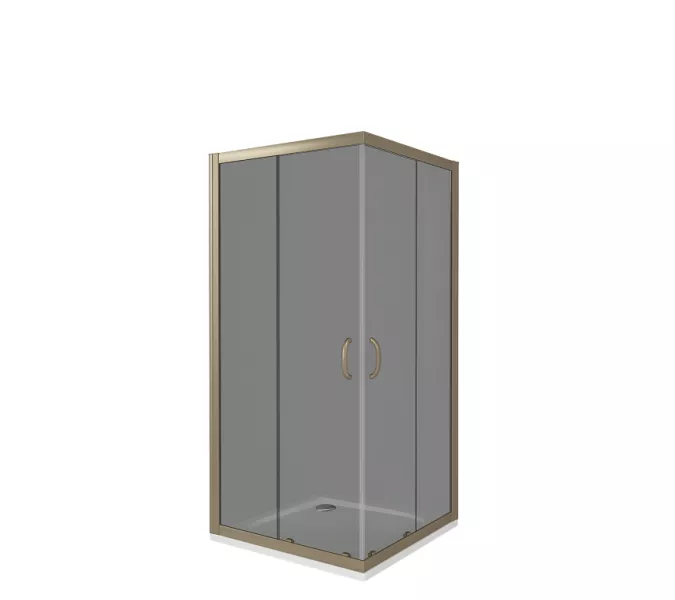 Душевые уголки Good Door  JAZZE CR-B-BR/-G-BR без поддона мат/тонир, Выбрать размер: 80x80, Цвет стекла: тонированное, изображение 2