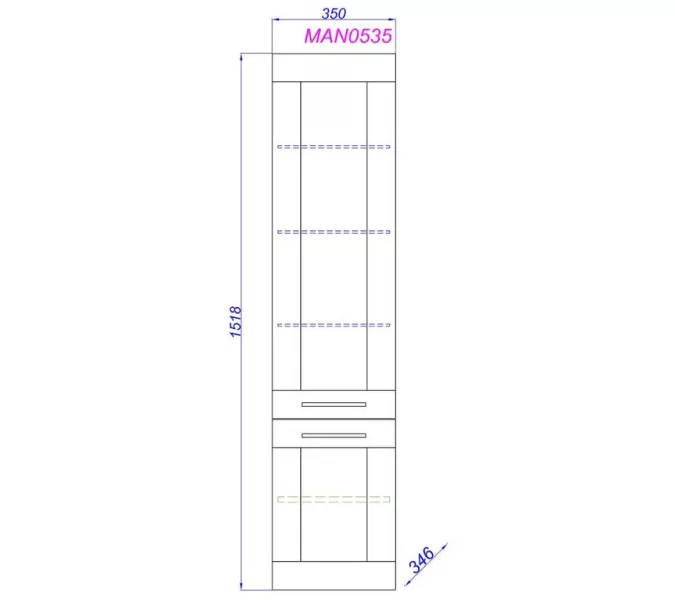Пенал подвесной AQWELLA Манчестер 35, изображение 2
