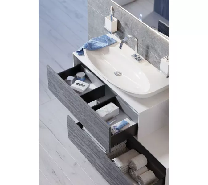 Тумба подвесная AQWELLA Пять звезд Genesis, Выбрать размер: 100, Выбрать цвет: Белый, изображение 3