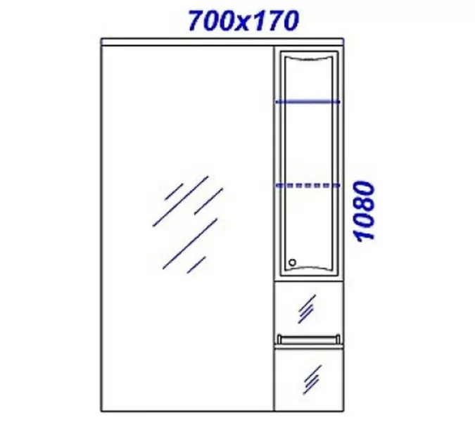 Зеркало с полкой AQWELLA Барселона, Выбрать размер: 70, изображение 2