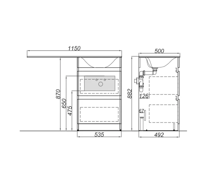 Тумба напольная с умывальником AQWELLA Forma 115, изображение 7