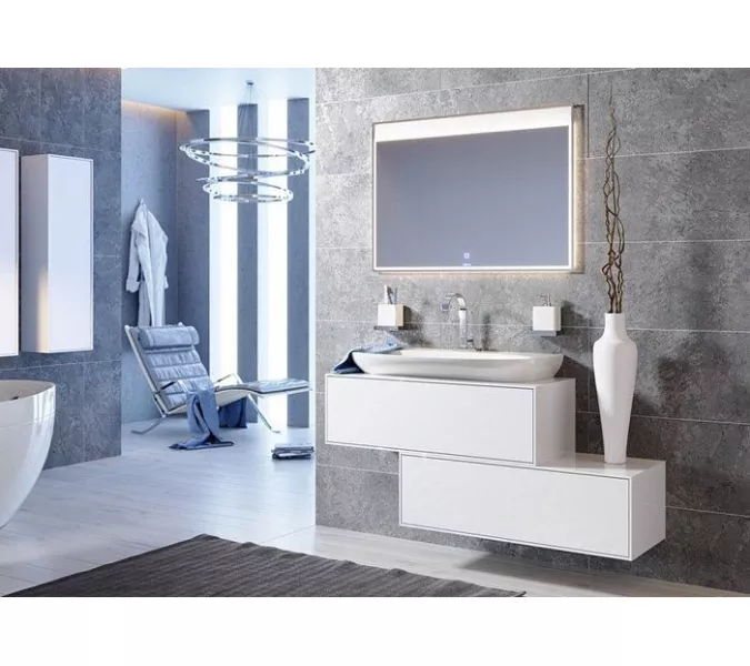 Тумба подвесная AQWELLA Genesis, Выбрать размер: 100, Выбрать цвет: Белый, изображение 4