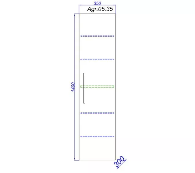 Пенал подвесной AQWELLA Аллегро 35, изображение 2
