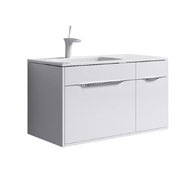 Тумба подвесная AQWELLA Малага, Выбрать размер: 90, Ориентация: левая, Выбрать цвет: Белый