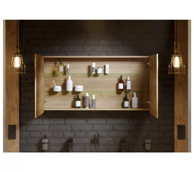 Зеркало-шкаф AQWELLA Пять звезд Mobi, Выбрать размер: 60, Выбрать цвет: Бетон светлый, изображение 2