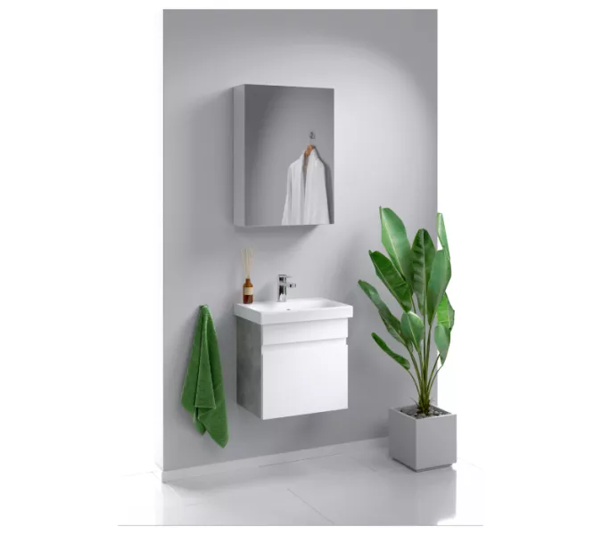 Тумба подвесная AQWELLA Smart 50, Выбрать размер: 50, Выбрать цвет: Бетон светлый