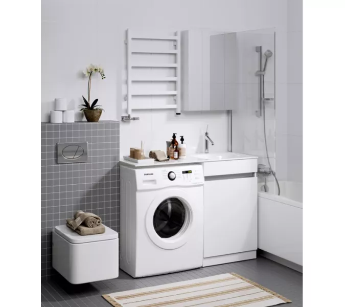 Тумба напольная с корзиной для белья AQWELLA Форма, Ориентация: правая, изображение 3