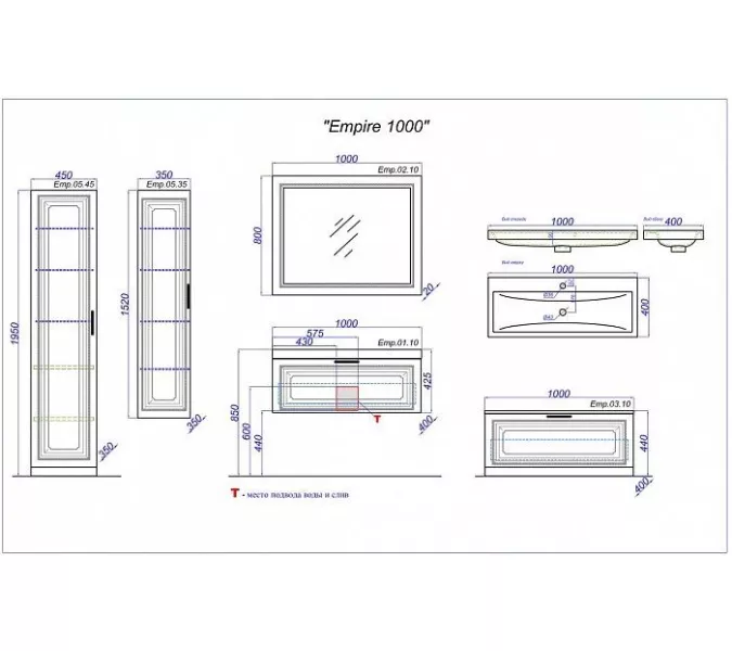Пенал подвесной AQWELLA Империя 35, изображение 3