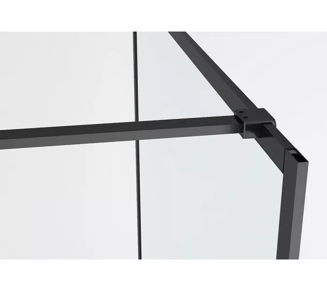 Душевая перегородка ABBER Immer Offen (толщина 6 мм), Цвет стекла: прозрачное, Цвет профиля: Черный, Выбрать размер: 120, изображение 4