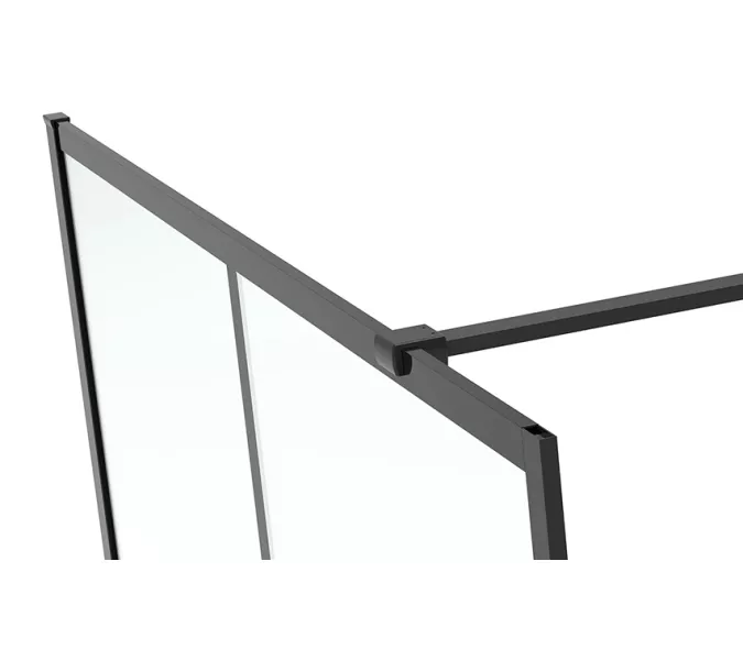 Душевая перегородка ABBER Immer Offen (толщина 6мм), Цвет стекла: прозрачное, Цвет профиля: Черный, Выбрать размер: 100, изображение 3