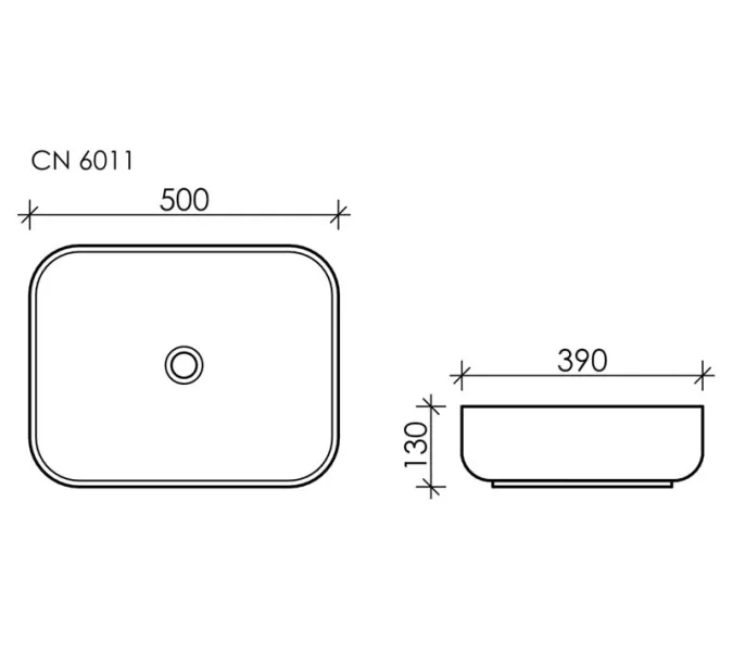 Умывальник чаша накладная прямоугольная Ceramica Nova Element CN6011, изображение 6