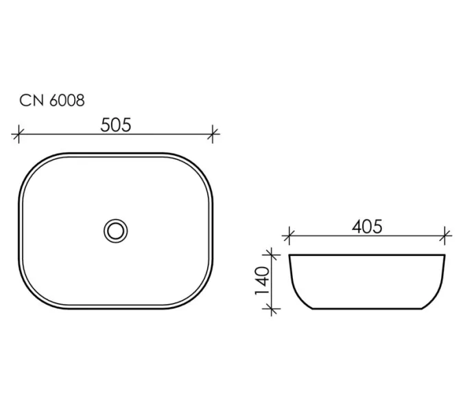 Умывальник чаша накладная прямоугольная Ceramica Nova Element CN6008, изображение 6