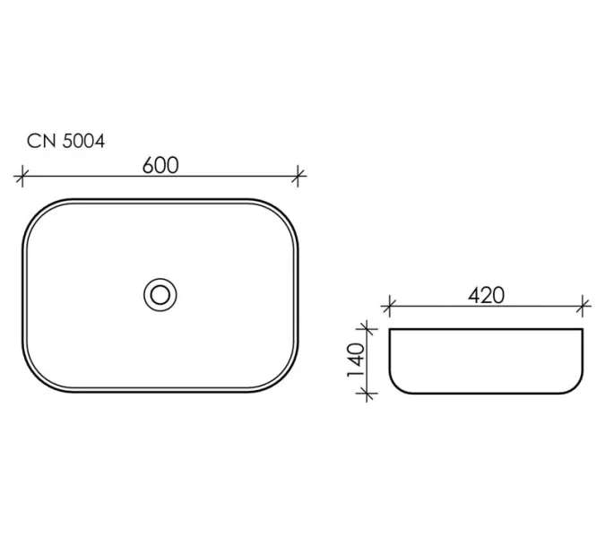 Умывальник чаша накладная прямоугольная Ceramica Nova Element CN5004, изображение 6