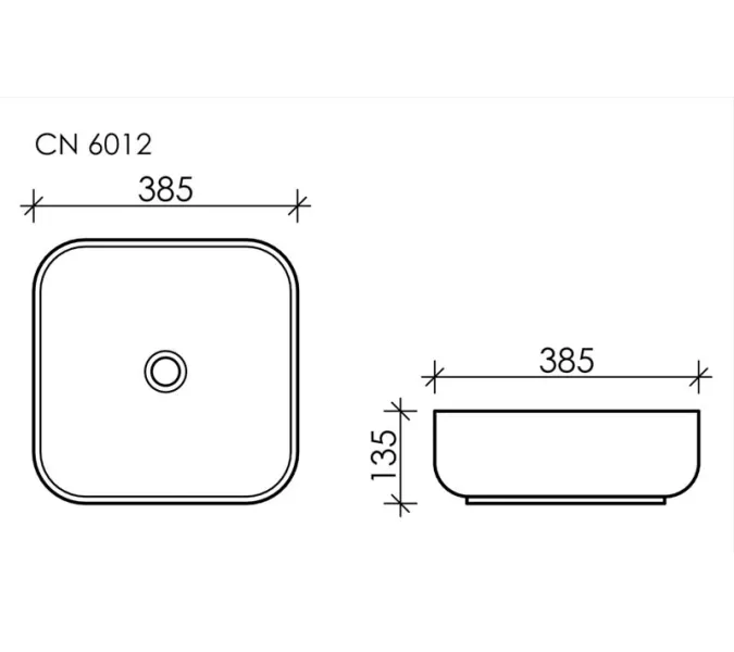 Умывальник чаша накладная квадратная Ceramica Nova Element CN6012, изображение 5