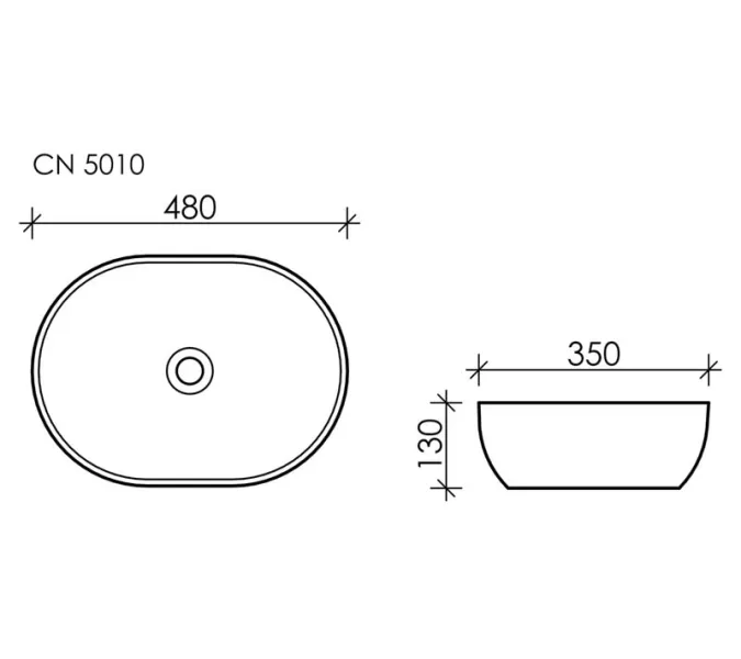 Умывальник чаша накладная овальная Ceramica Nova Element, Выбрать размер: 48х35, изображение 7