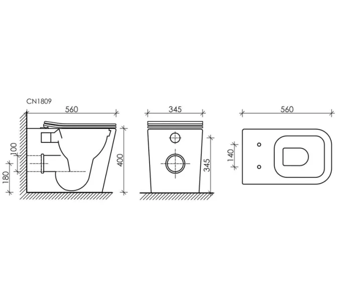 Напольный приставной унитаз Ceramica Nova Cubic CN1809, изображение 7