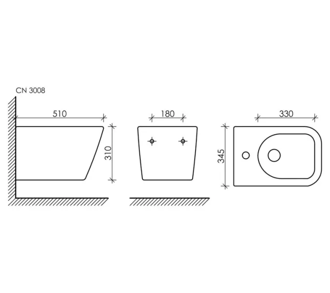 Подвесное биде  Ceramica Nova Metric CN3008, изображение 6
