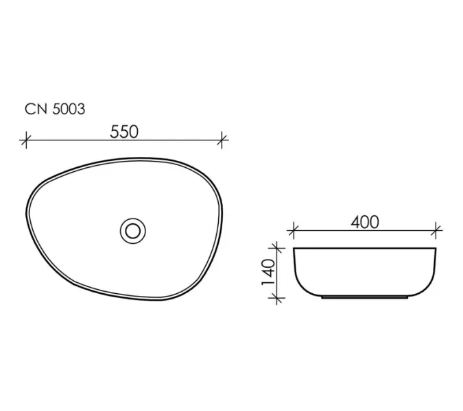 Умывальник чаша накладная асимметричная Ceramica Nova Element CN5003, изображение 5