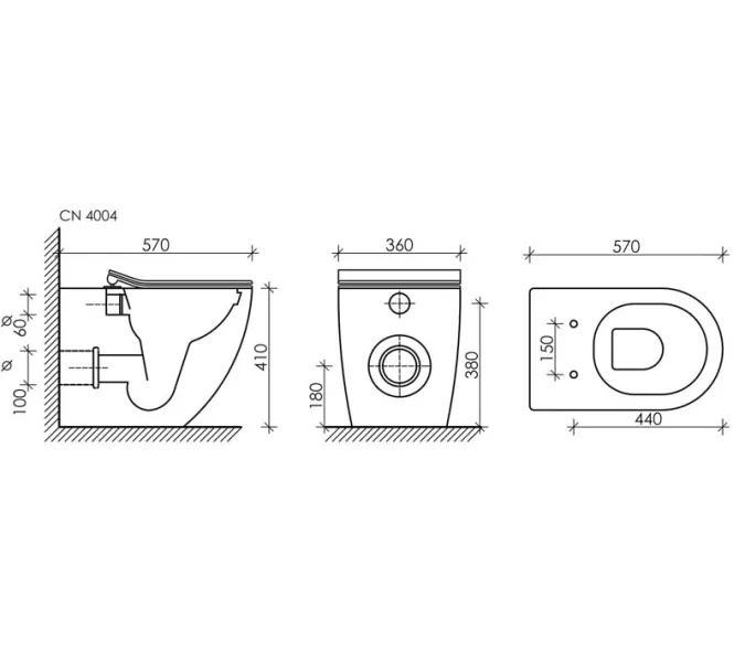 Напольный приставной унитаз Ceramica Nova Metropol Rimless CN4004, изображение 12
