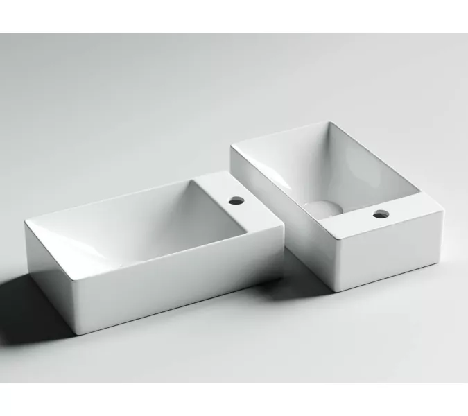 Умывальник подвесной прямоугольный Ceramica Nova Element, Ориентация: правая, изображение 2