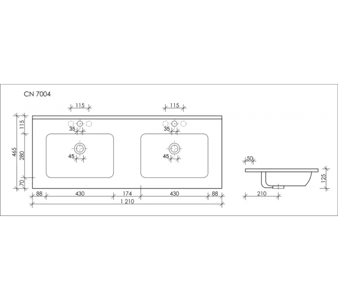 Умывальник накладной прямоугольный Ceramica Nova Element CN7004, изображение 3