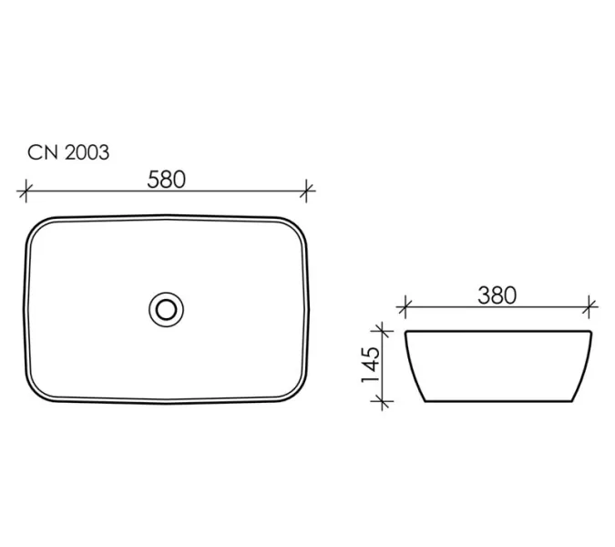 Умывальник чаша накладная прямоугольная Ceramica Nova FORM CN2003, изображение 7