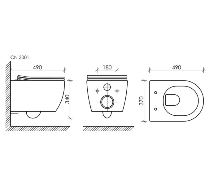 Подвесной унитаз Ceramica Nova PLAY Rimless CN3001, изображение 8