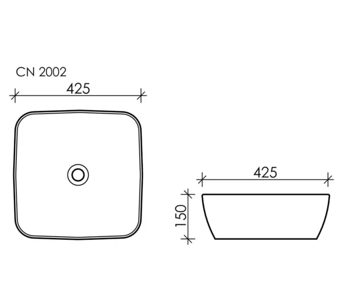 Умывальник чаша накладная квадратная Ceramica Nova FORM CN2002, изображение 6