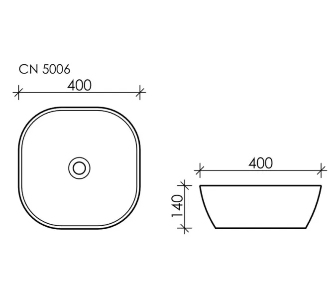 Умывальник чаша накладная квадратная Ceramica Nova Element, Выбрать размер: 400х400, изображение 6
