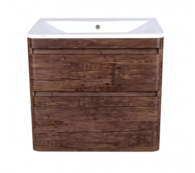 Тумба подвесная с раковиной Style Line  Атлантика, Выбрать цвет: Старое дерево, Выбрать размер: 80