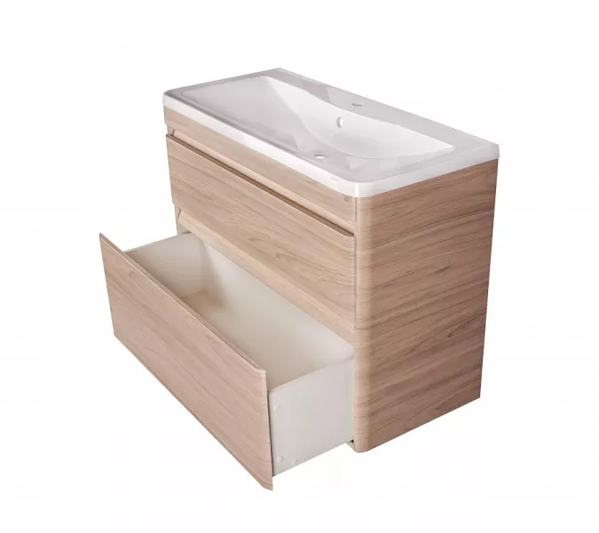 Тумба напольная с раковиной Style Line Атлантика, ясень перламутр, Выбрать цвет: Ясень перламутр, Выбрать размер: 60, изображение 3