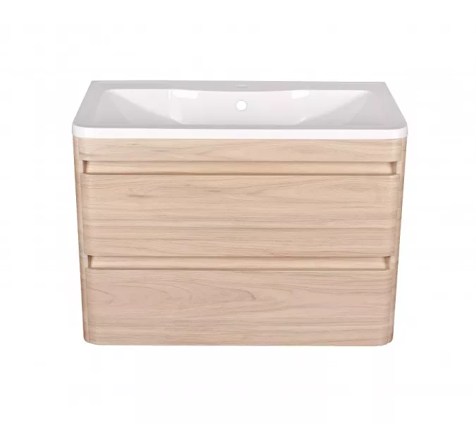 Тумба подвесная с раковиной Style Line  Атлантика, Выбрать цвет: Ясень перламутр, Выбрать размер: 60