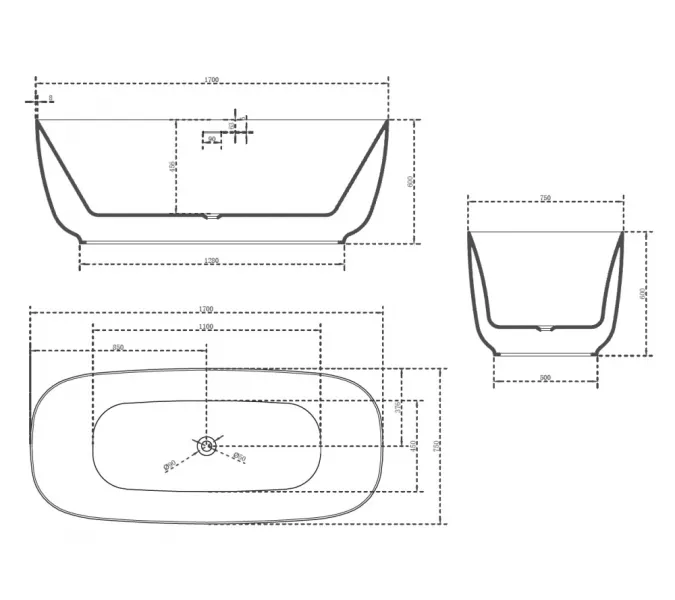 Акриловая ванна ABBER AB9260 170х75, изображение 8